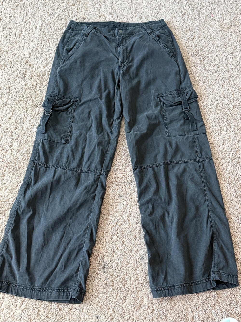 American Eagle Outfitters Charcoal Wide Leg Cargo Pants